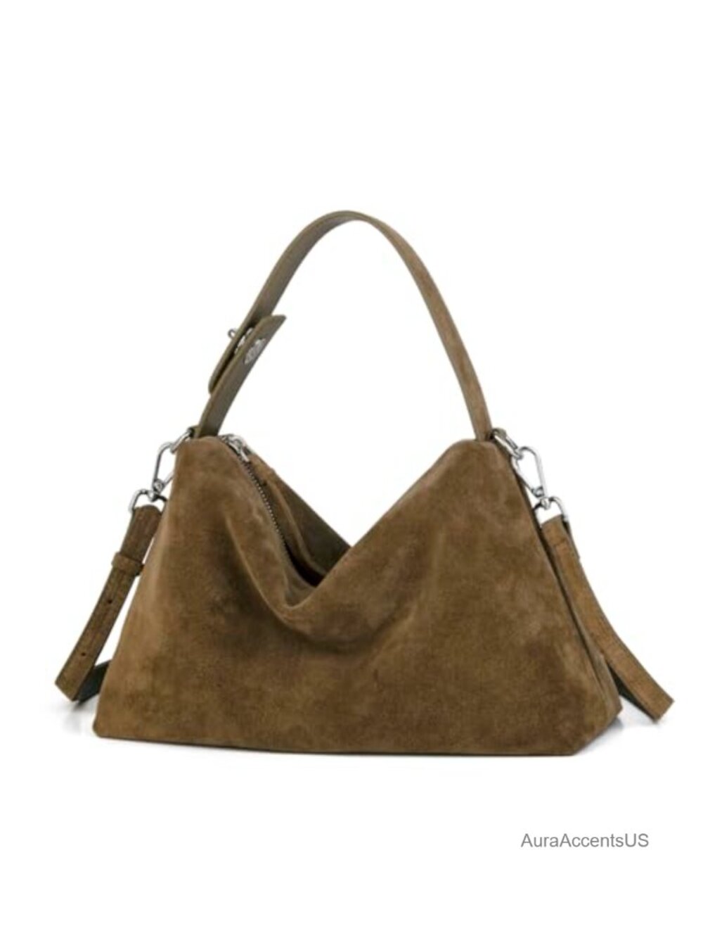 Premium Suede Leather Crossbody Bag Slouchy Shoulder Tote Handbag
